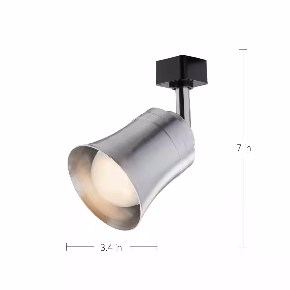 Hampton Bay Flared Brushed Nickel Integrated LED Linear Track Step Head