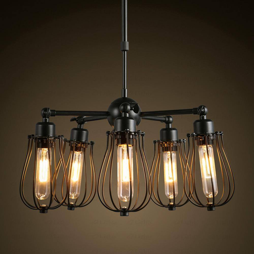 LUXRITE 60-Watt Equivalent T9 Dimmable Edison Tube LED Light Bulbs 5Watt UL Listed 3000K Soft White 550 Lumens E26 Base (6-Pack)