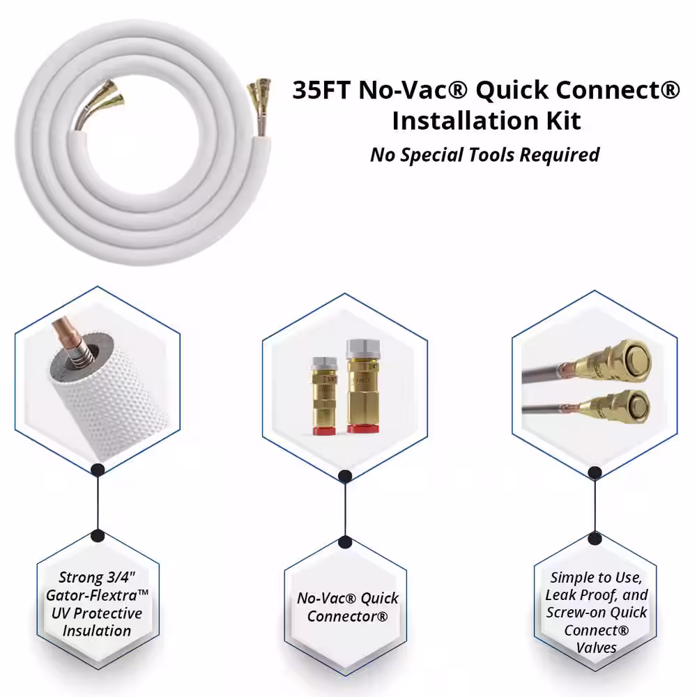 MRCOOL DIY Universal 5 Ton 54000 BTU 17 SEER Split System Heat Pump with 15 ft. NoVac Install Kit 208/230V