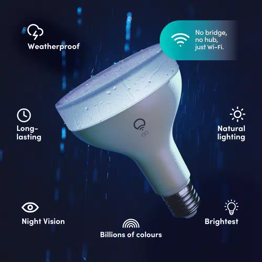 LIFX 75-Watt Equivalent BR30 RGB Multi-Color Smart Wi-Fi E26 LED Light Bulb Night Vision, Works Alexa/Hey Google/HomeKit/Siri