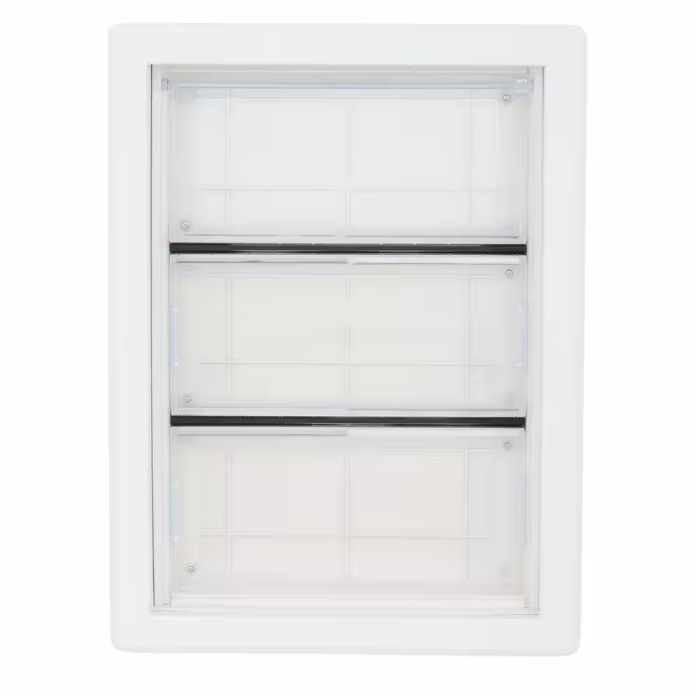 Ideal Pet Products 6.625 in. x 11.25 in. Medium White Insulated AirSeal Pet Patio Door Insert for 76.75 in. to 78.5 in. Vinyl Sliding Door