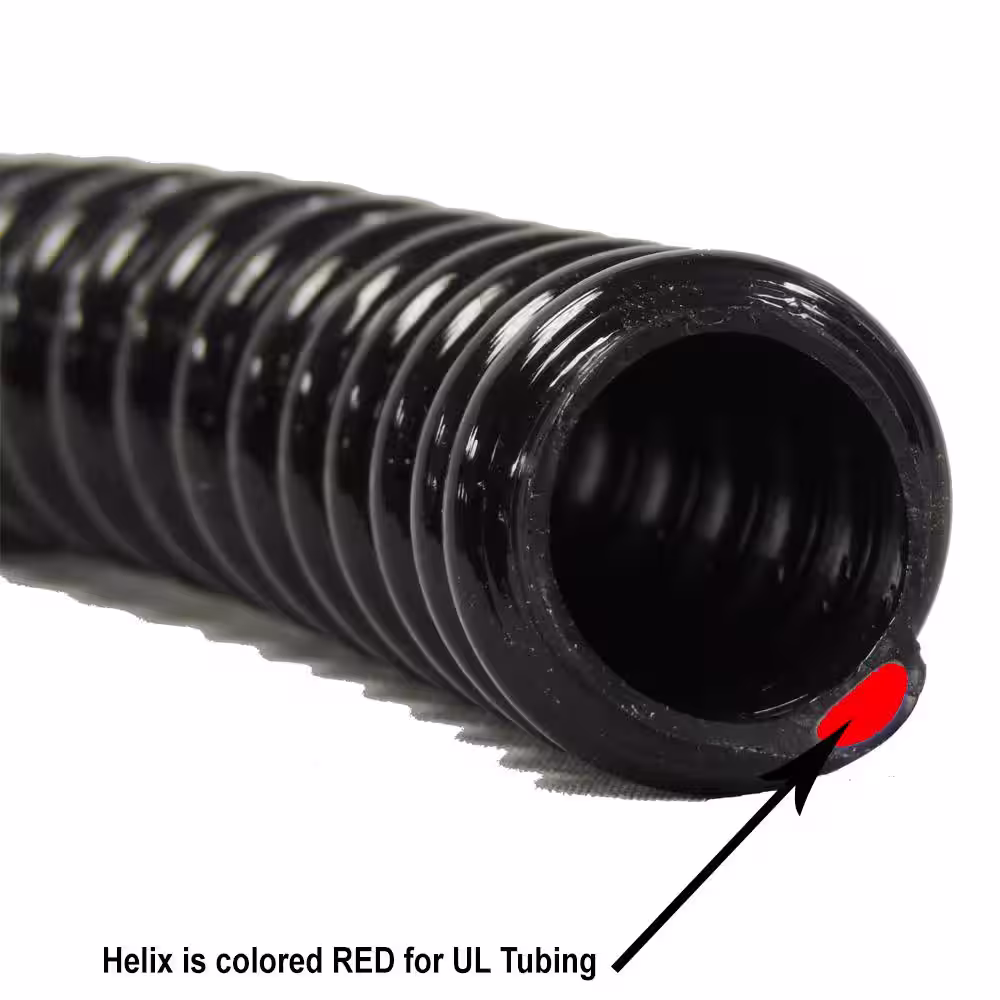 HYDROMAXX 1 in. Dia x 50 ft. UL Sizing Black Non Kink, Corrugated, Flexible PVC Pond Tubing