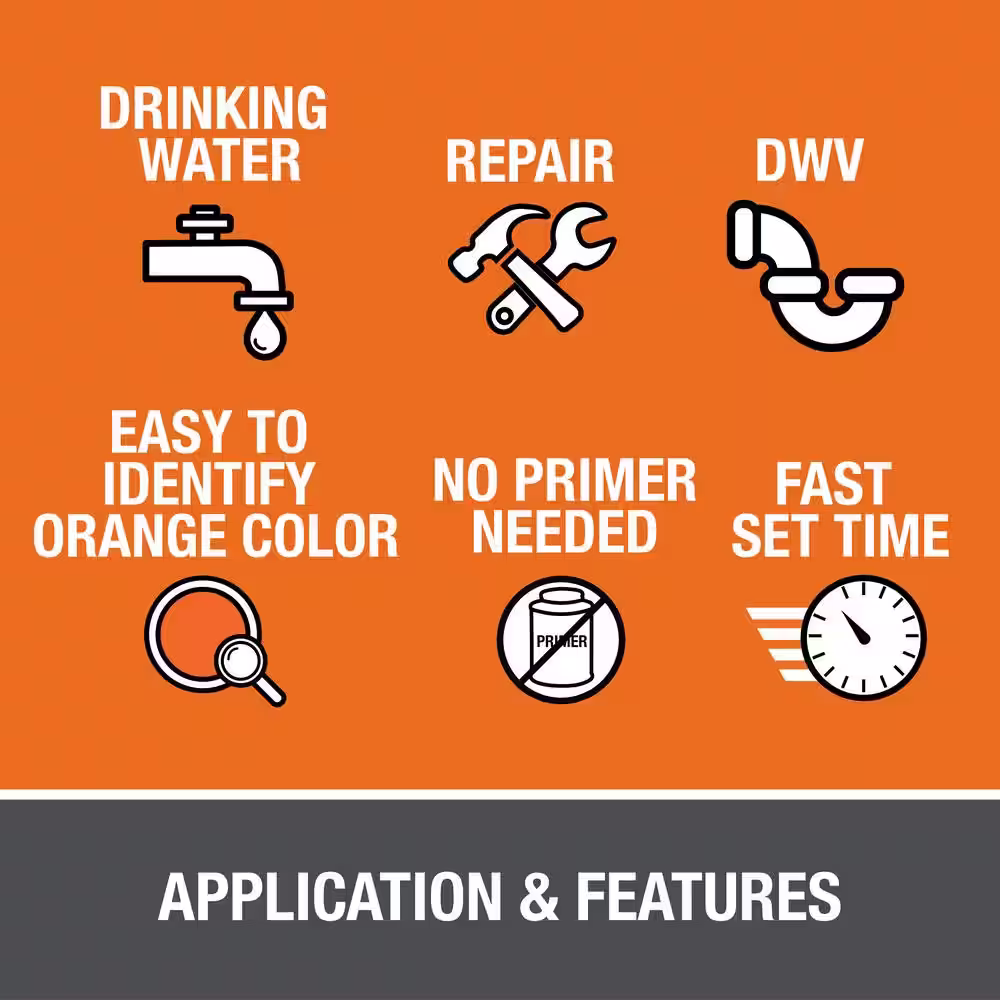 Oatey Orange Lava 8 oz. Heavy-Duty Orange CPVC Cement