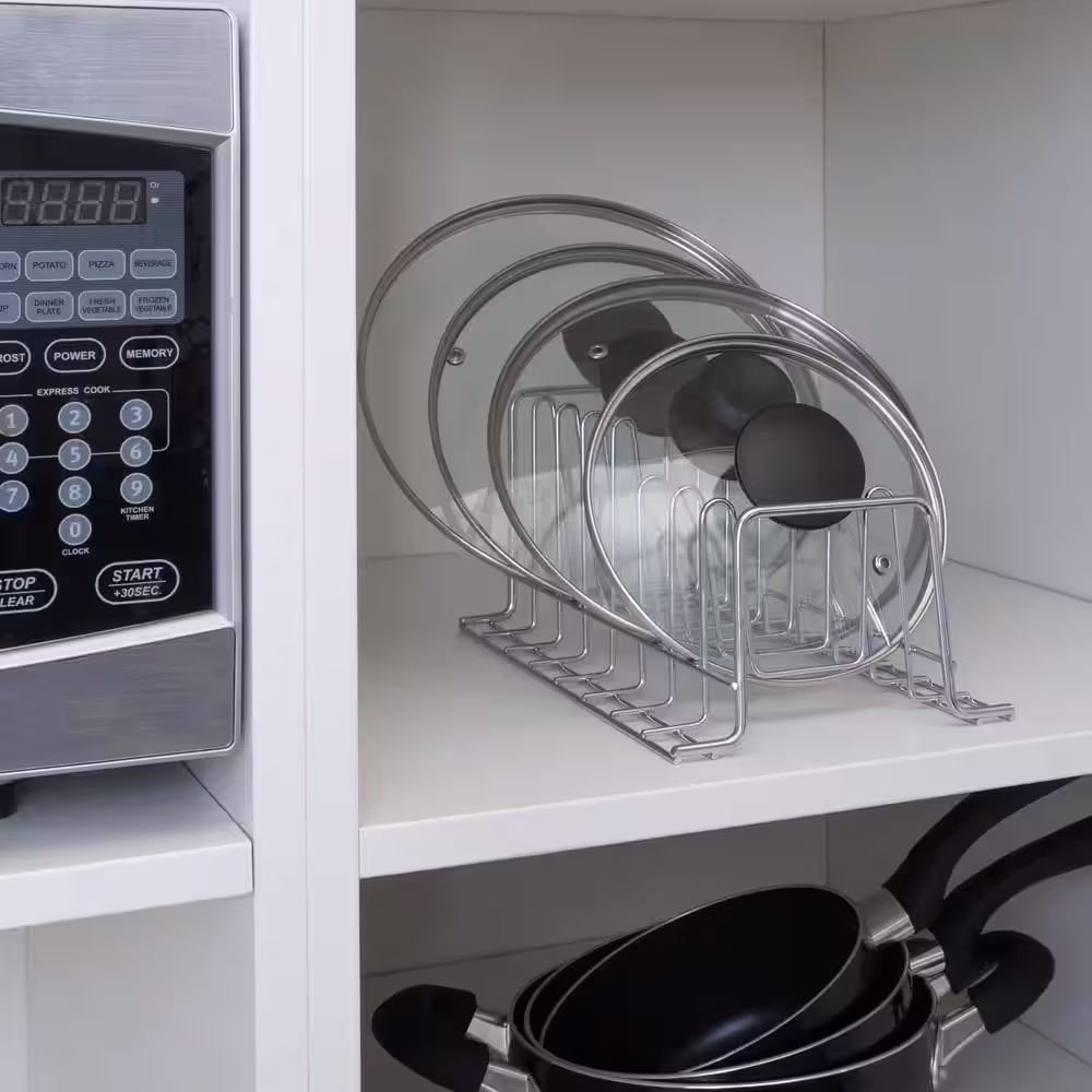 ORGANIZE IT ALL Chrome Lid Drawer Organizer with 8 Slots