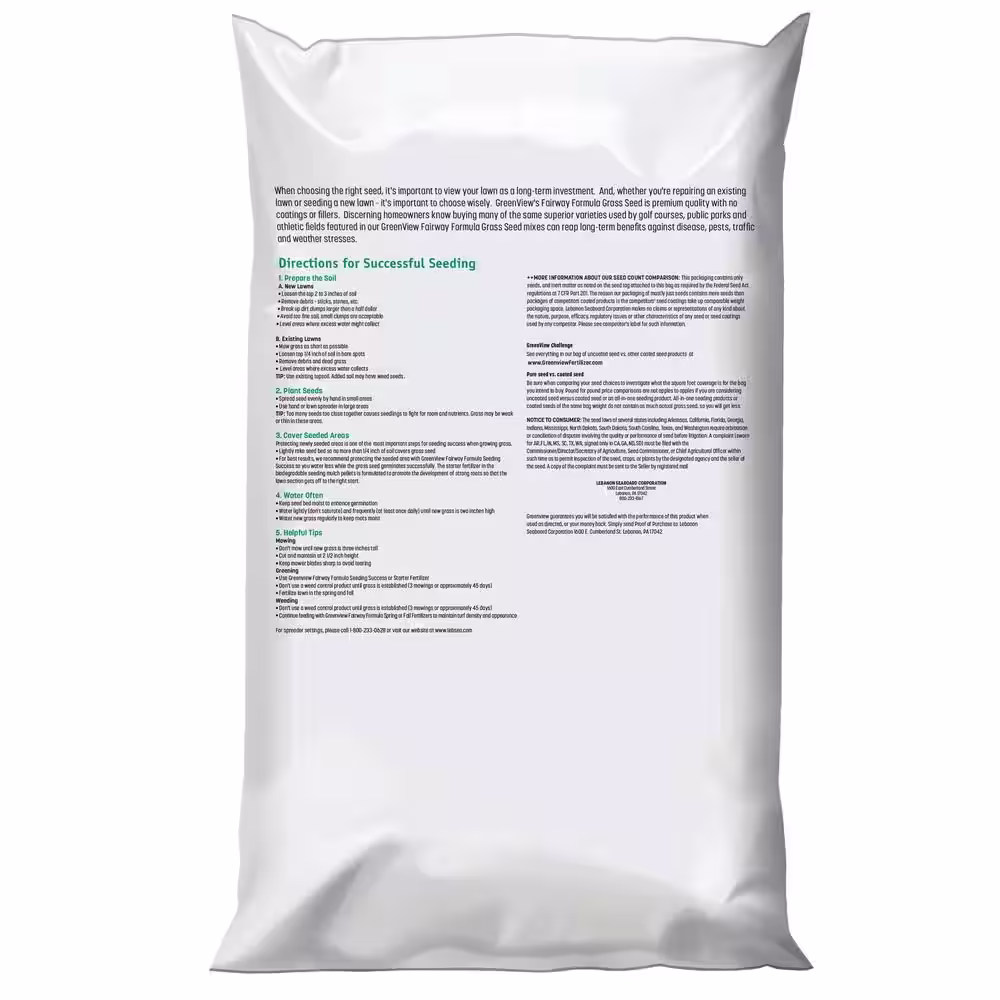 GreenView 20 lbs. Fairway Formula Grass Seed Turf Type Tall Fescue Shady Mixture