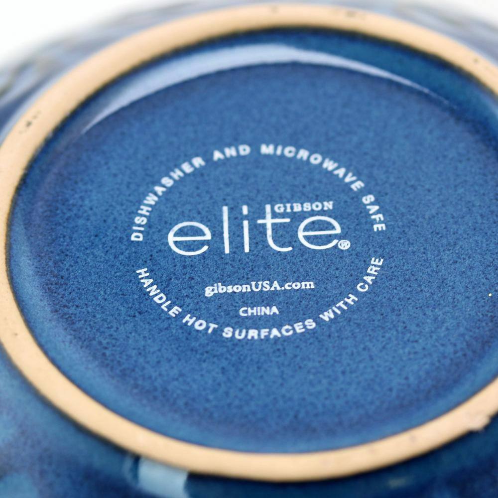 GIBSON elite Milanto 16-Piece Modern Blue Earthenware Dinnerware Set (Service for 4)