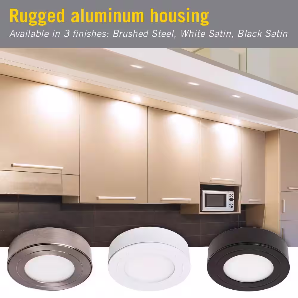 Armacost Lighting PureVue Dimmable Soft White LED Puck Light Matte White Finish