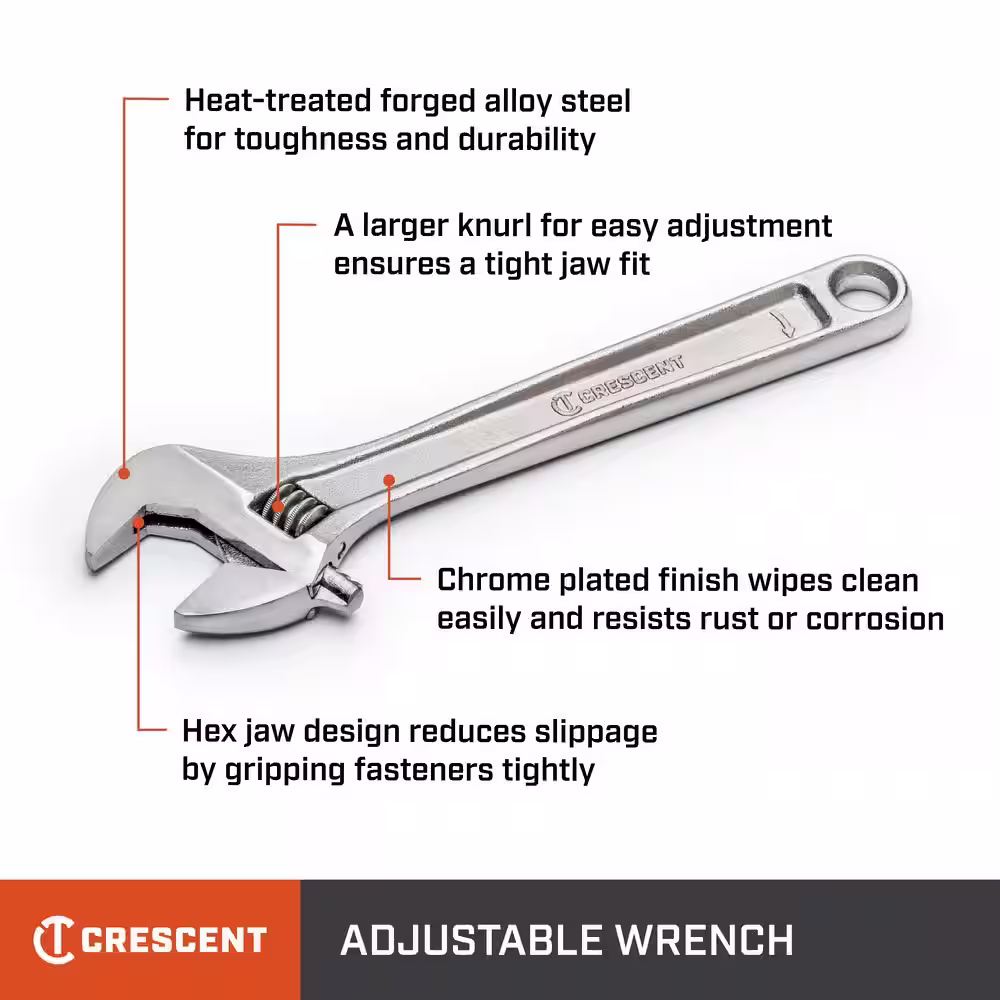Crescent 8 in. Chrome Adjustable Wrench