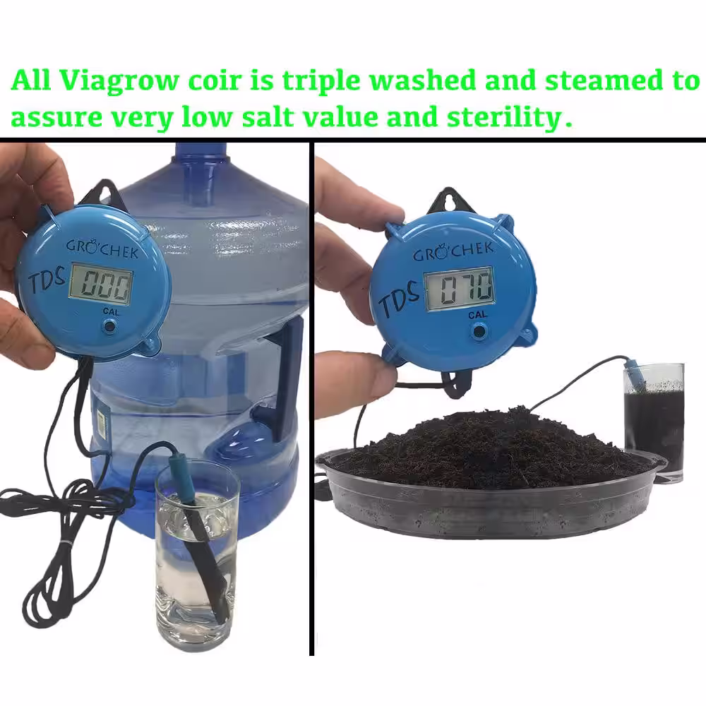 Viagrow 1.4 lbs./650g Premium Coco Coir, Soilless Grow Media, Coconut Coir Brick (3-Pack)