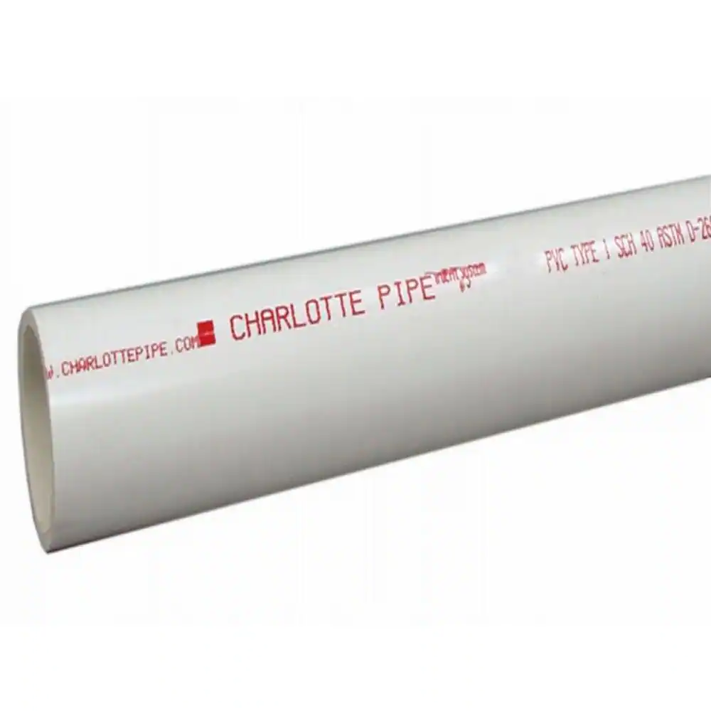 Charlotte Pipe 2 in. x 10 ft. White Schedule 40 PVC Pipe Solid Core