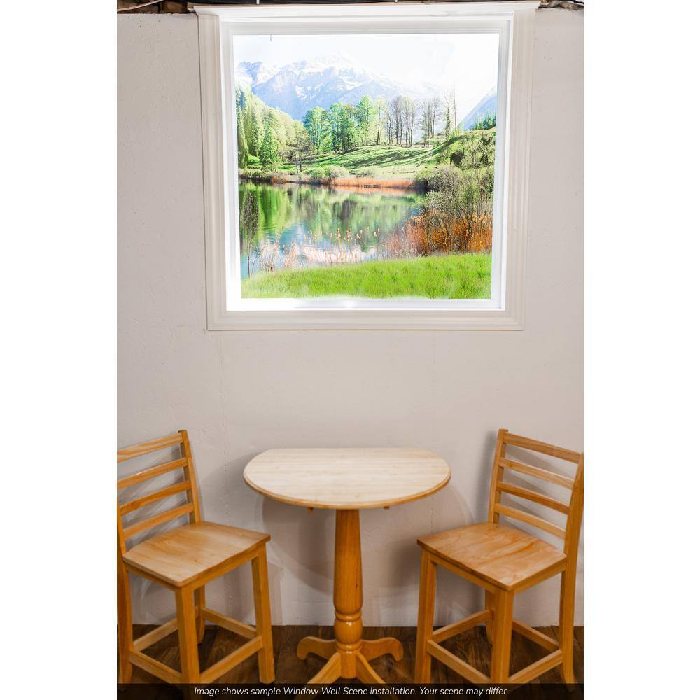 Biggies Waterfall 2 View - Weather Proof Scene for Window Wells or Wall Mural - 80 in. x 40 in.