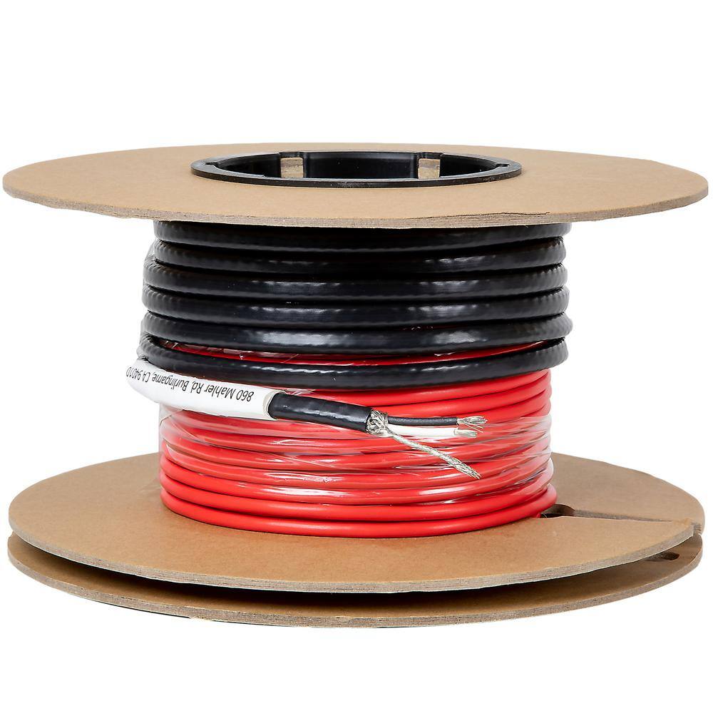 Dr Infrared Heater Electric Radiant Floor Heating Cable Kit with Wi-Fi Thermostat 66 ft., Covers 20 sq. ft./120-Volt, Red and Black