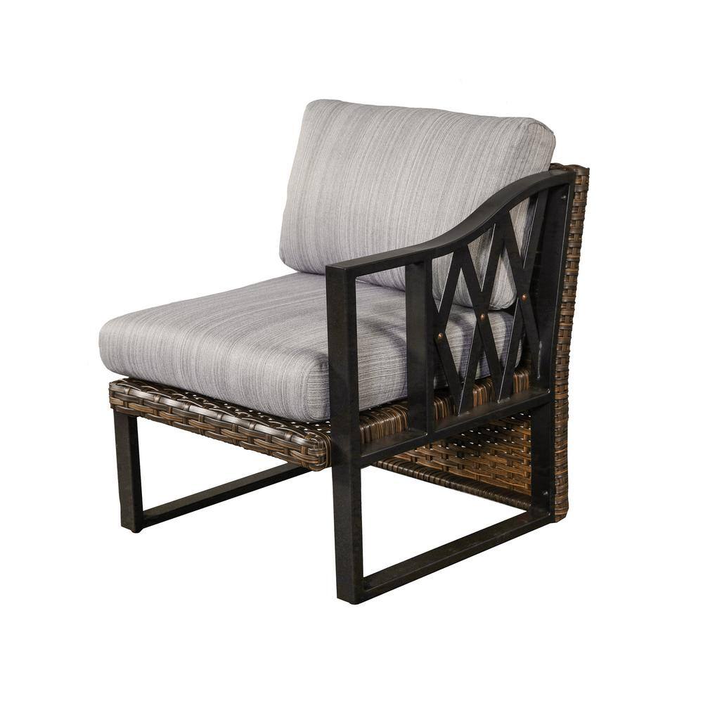 Patio Festival 13-Piece Wicker Collection Patio Conversation Set with Gray Cushions