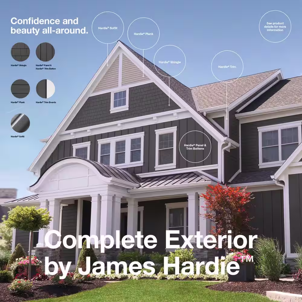 James Hardie Statement Collection Hardie Panel HZ5 48 in. x 120 in. Fiber Cement Smooth Arctic White Panel