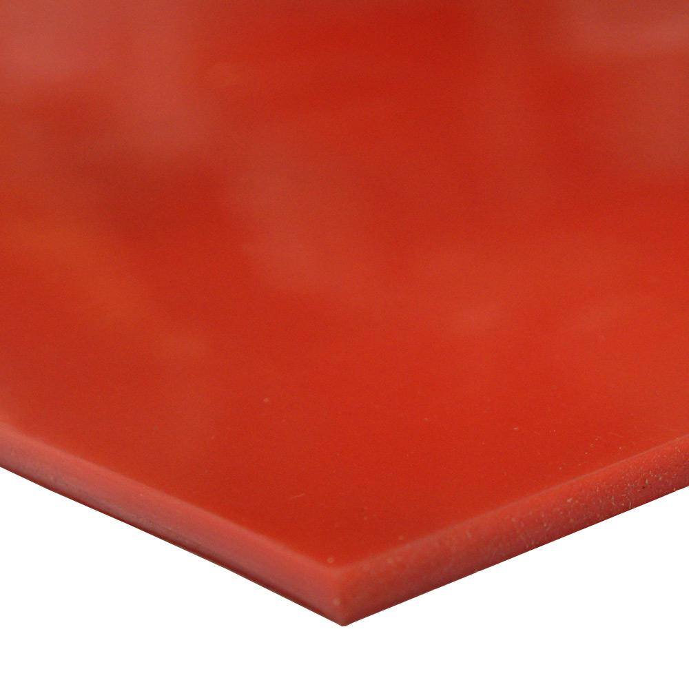 Rubber-Cal Silicone 1/4 in. x 36 in. x 36 in. Red/Orange Commercial Grade 60A Rubber Sheet
