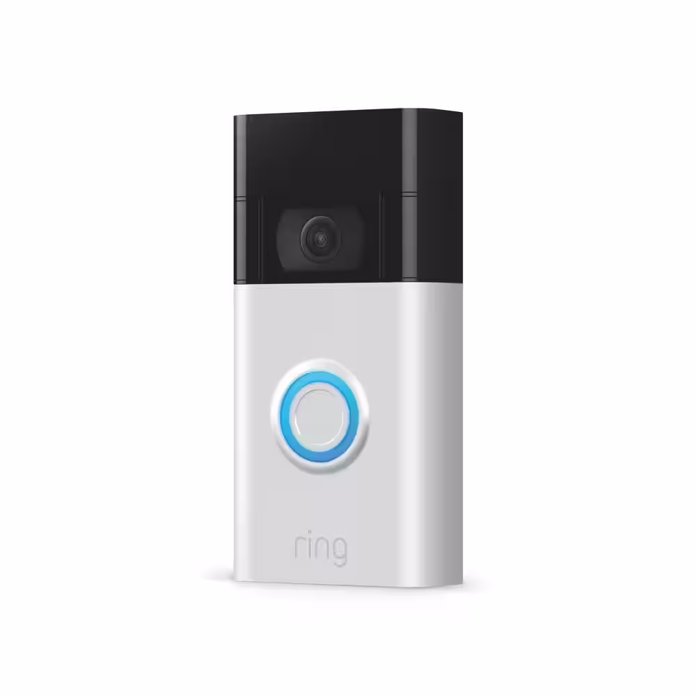 Ring Wireless Home Security Alarm Kit (2nd Gen) with Video Doorbell Satin Nickel (8-Piece) (2020 Release)